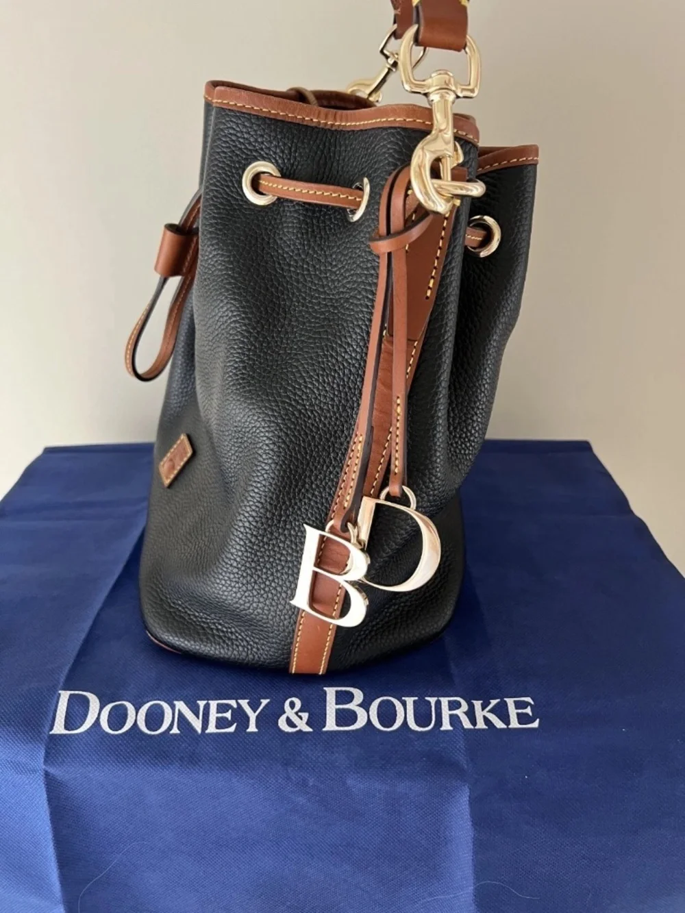 Dooney & Bourke Drawstring Bucket Sling Shoulder Bag With Dust Bag Included